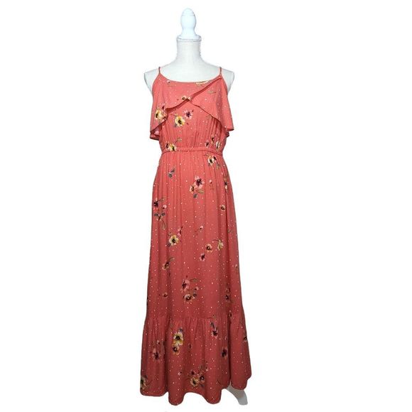 Peyton & Parker Dresses & Skirts - Peyton & Parker- Floral Maxi Dress- Size Medium- Coral/Peach color